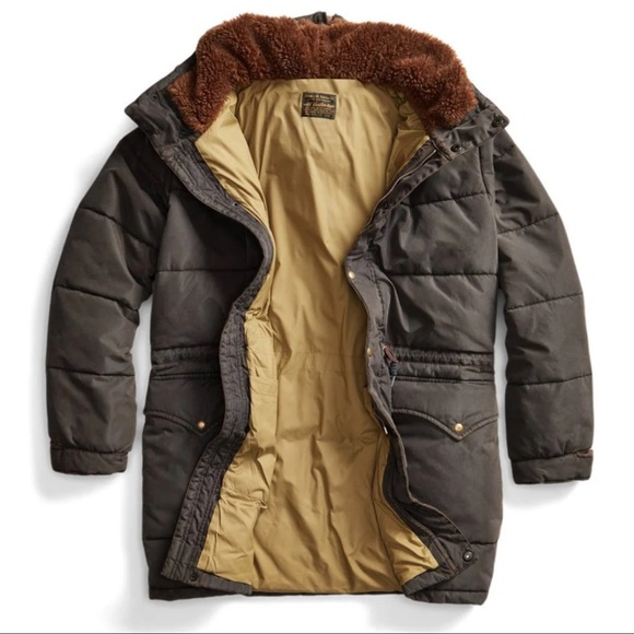 Double RL Coated Twill Parka Vintage Black - Picture 2 of 7